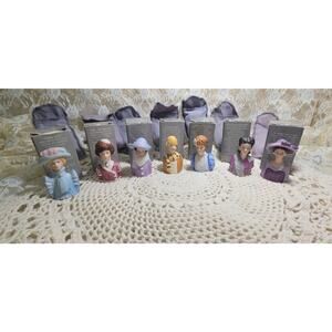 Vintage 7 PC Avon "Ladies Of Fashion" Porcelain Thimbles